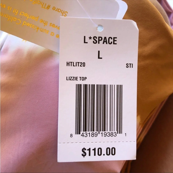 NWT L* space Pink Tan Lizzie Swim Top Large - Picture 6 of 8